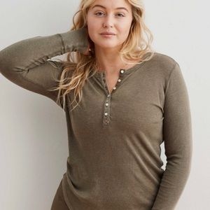 Aerie Real Soft Henley Long Sleeve